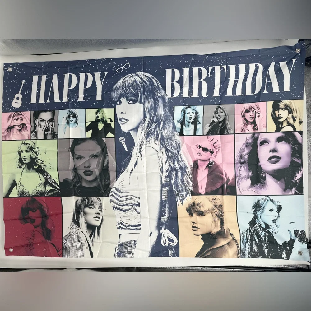 Taylor Swift Happy Birthday Backdrop Banner 3x5Ft